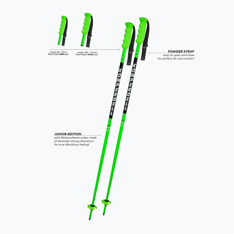 Children's ski poles Komperdell Nationalteam Jr green 2