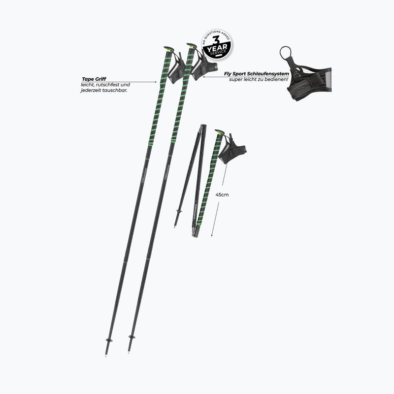 Komperdell FXP Composite Trail green running poles 2