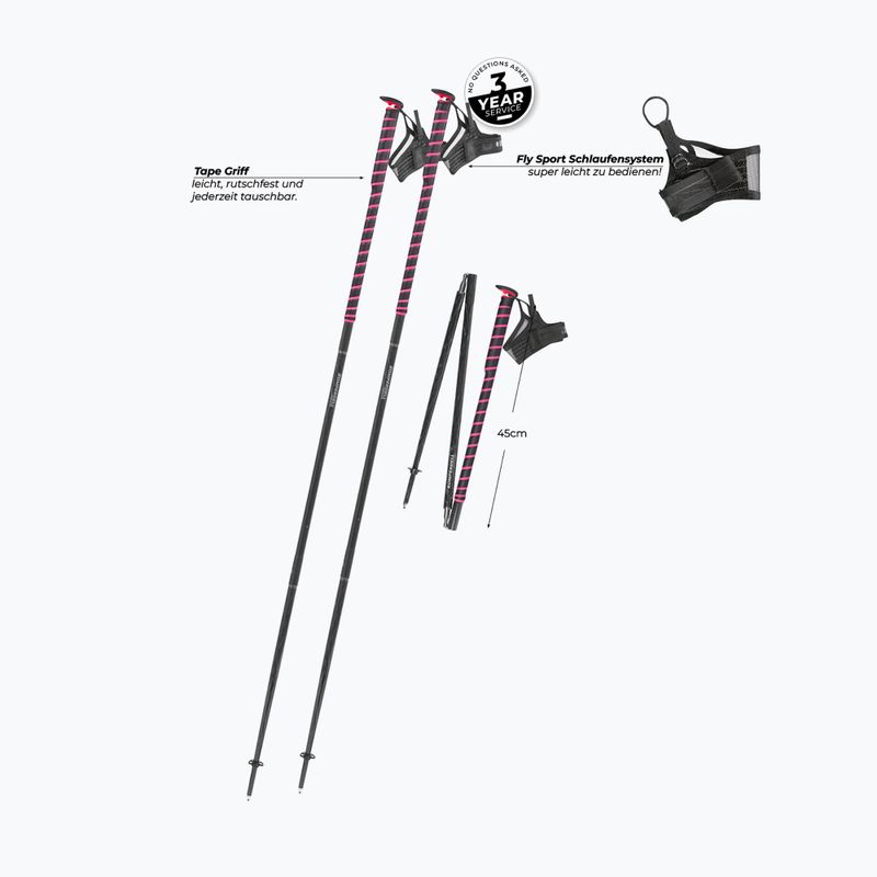 Komperdell FXP Composite Trail poles pink 2