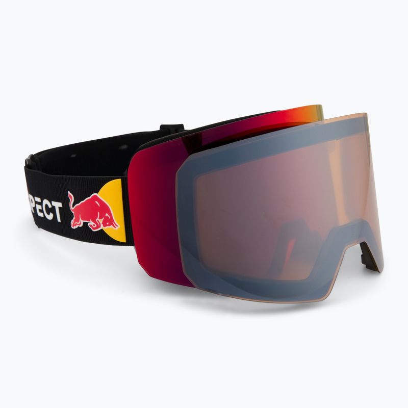 Red Bull SPECT Line ski goggles black/brown with red mirror/cloudy snow