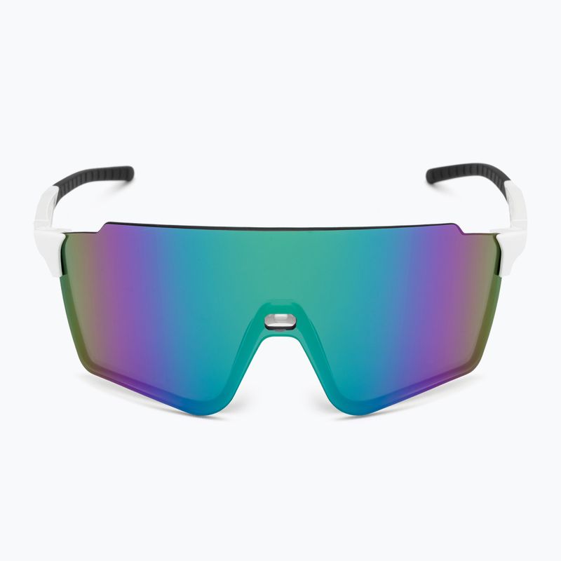 Red Bull SPECT Stun shiny white/smoke with purple-green mirror sunglasses 3