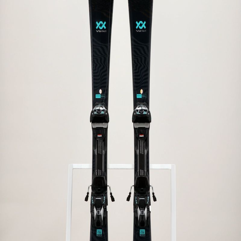 Women's downhill ski Völkl Flair SC Carbon + vMotion 11 ALU GW black/teal/silver 10