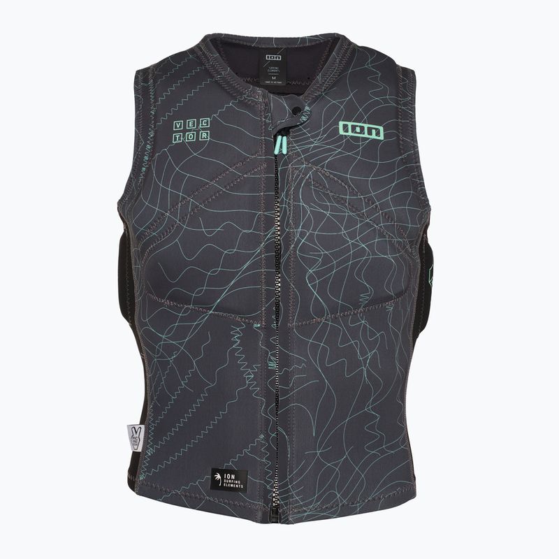 Men's protective waistcoat ION Vector Core Front Zip distorted grey
