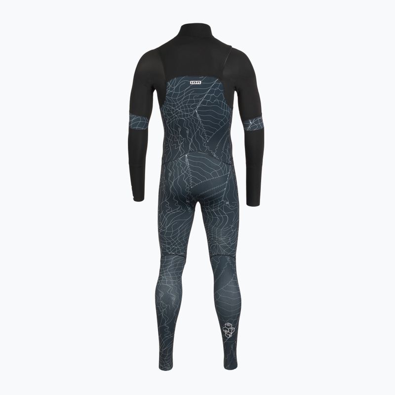 Men's ION Seek Core 3/2 mm Front Zip distorted black swim wetsuit 3