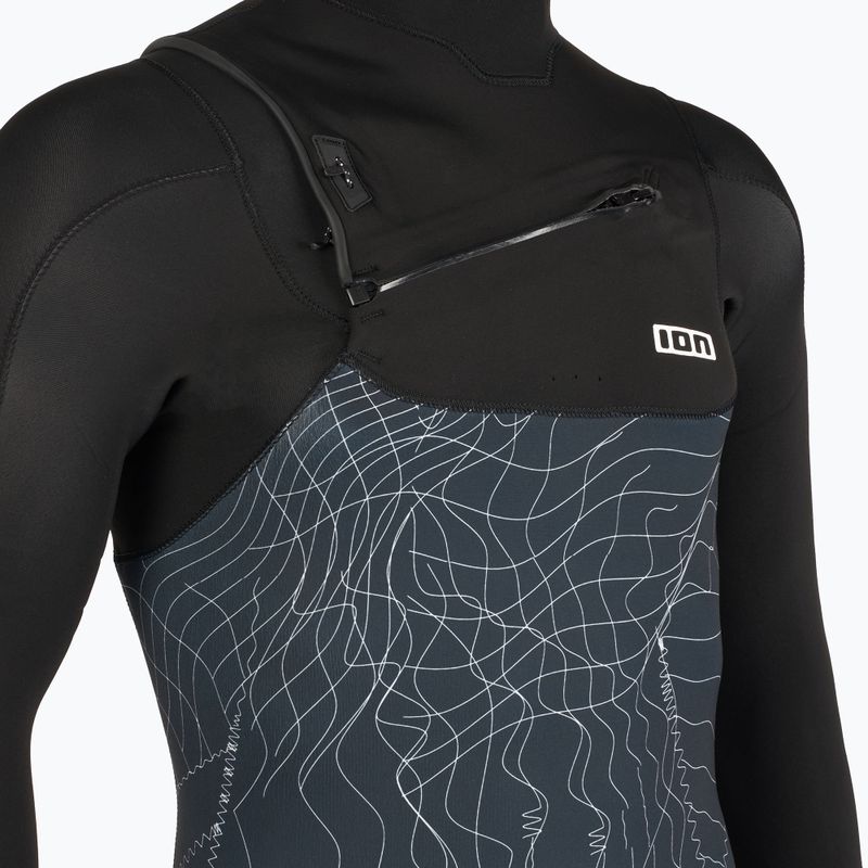Men's ION Seek Core 3/2 mm Front Zip distorted black swim wetsuit 4
