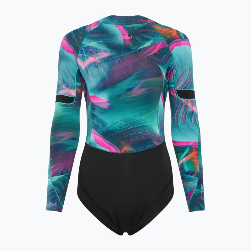 Women's Swim Foam ION Amaze Hot Shorty 1.5 Front Zip tropical palm glitch