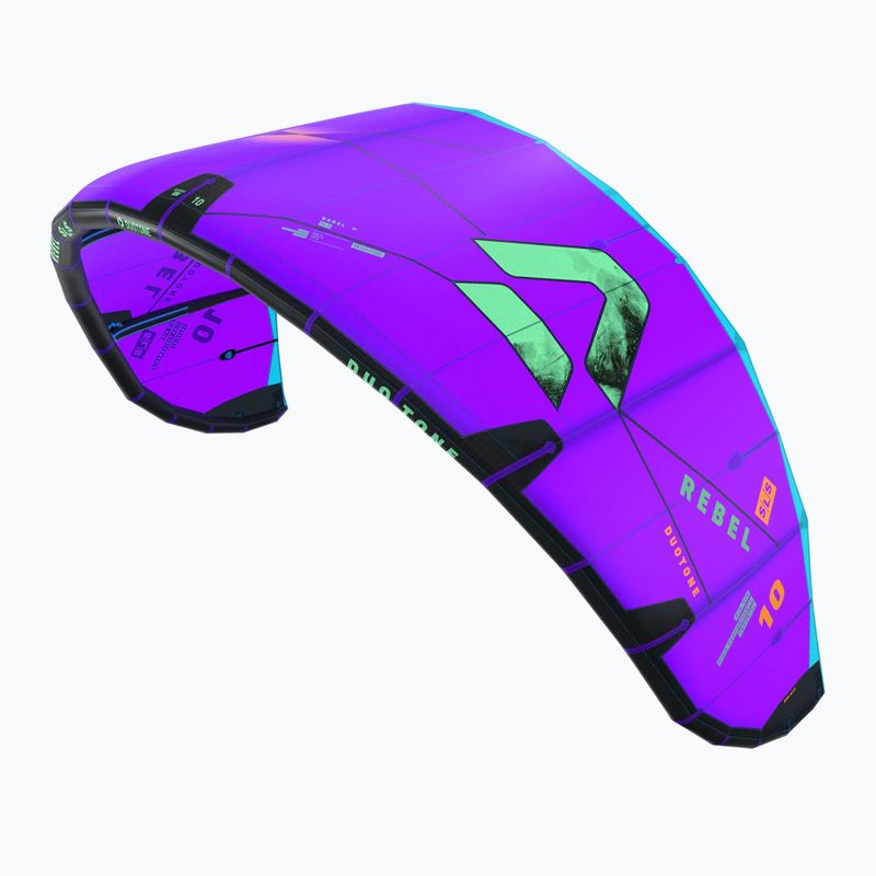Kitesurfing kite DUOTONE Rebel SLS 2026 purple/green 2