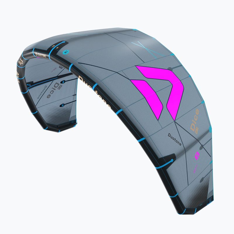 Kitesurfing kite Duotone Dice SLS dark grey/pink 2
