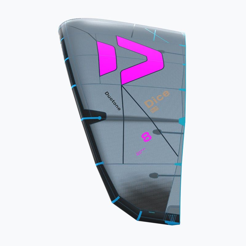 Kitesurfing kite Duotone Dice SLS dark grey/pink 3