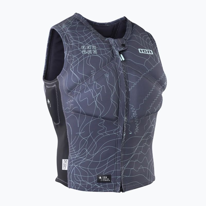 Men's protective vest ION Vector Core Front Zip sage grey
