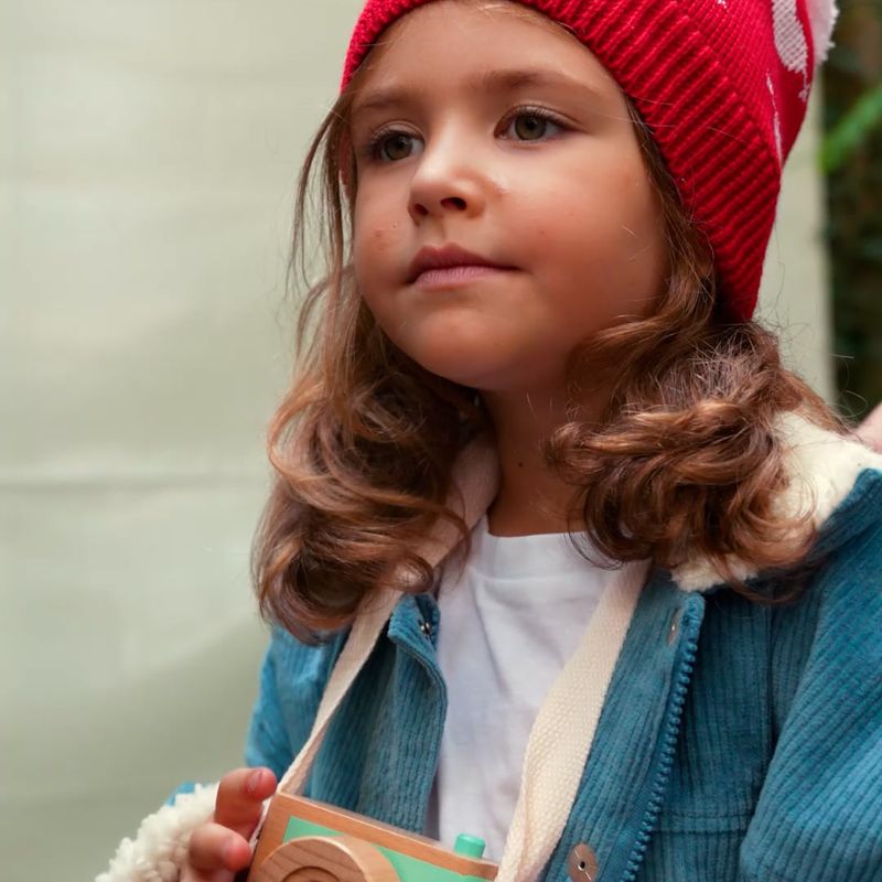 Children's jacket KID STORY Teddy warm red flowers 14