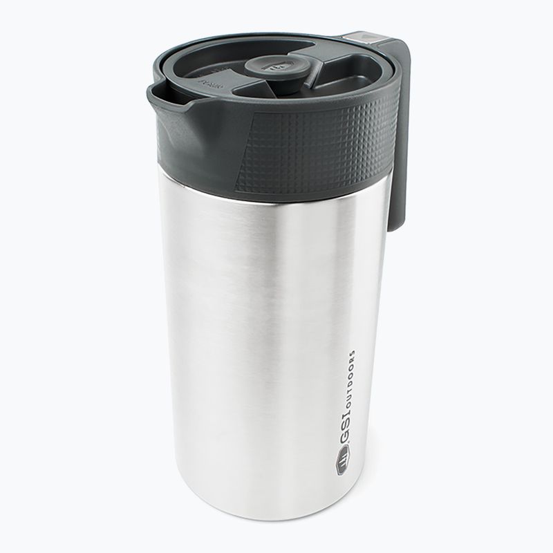 GSI Outdoors Glacier Stainless Javapress brushed hiking cafe