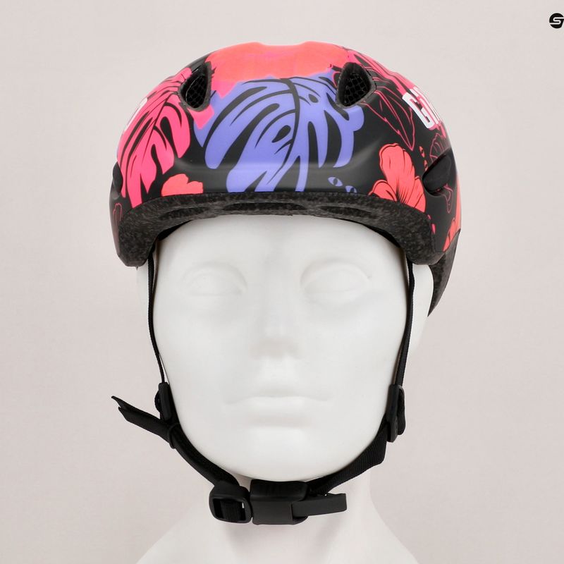 Giro Scamp Integrated MIPS matte black floral children's bike helmet 12