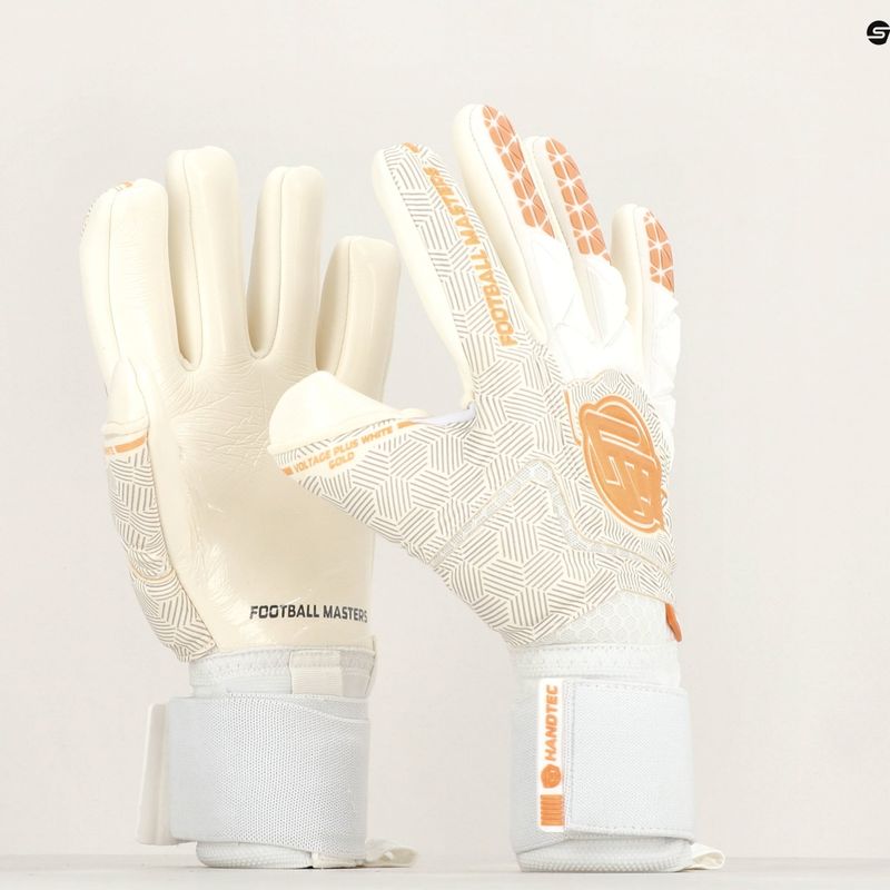 Football Masters Voltage Plus NC v 4.0 white and gold 1171-4 goalkeeper gloves 8