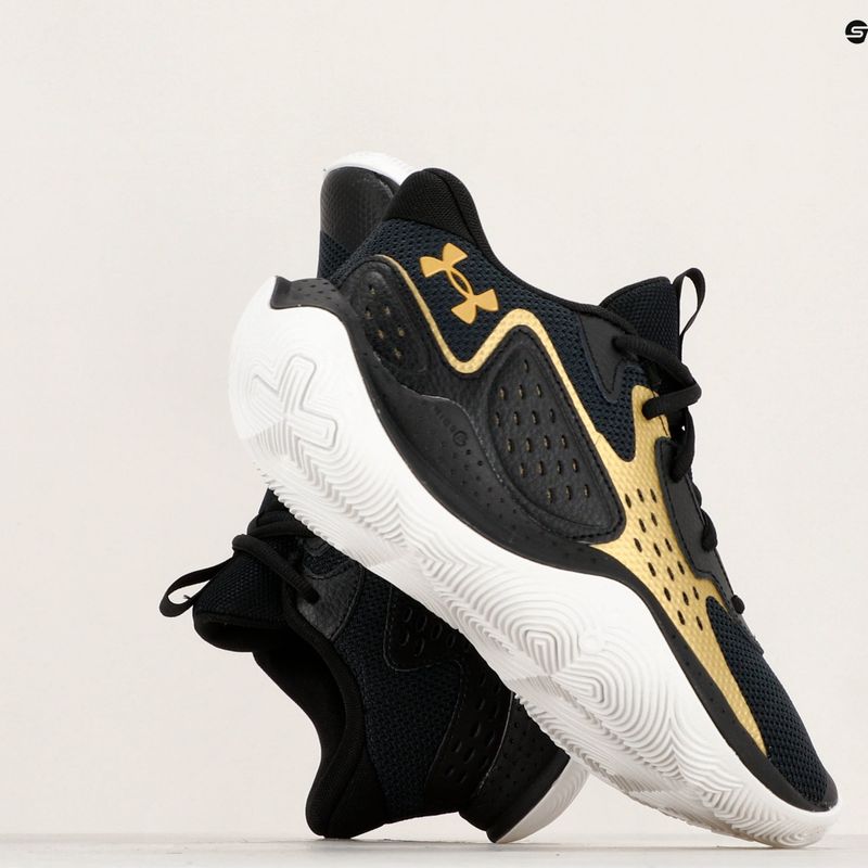 Under Armour Jet' 23 black/metallic gold/metallic gold basketball shoes 8