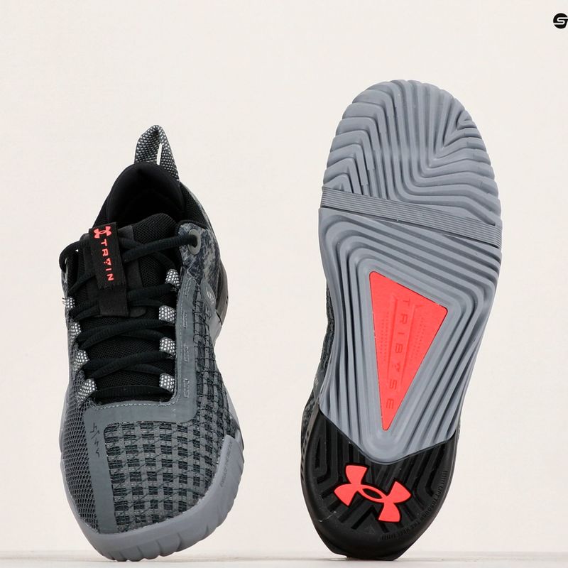 Under Armour men's training shoes TriBase Reign 6 gray void/pitch gray/rush red 14