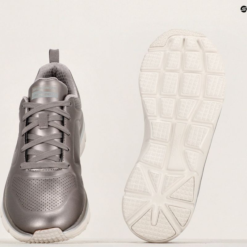 SKECHERS Fashion Fit Glow Up pewter women's shoes 8