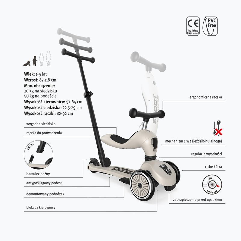 Scoot & Ride Highwaykick 1 Pusch And Go ash children's tricycle scooter 5