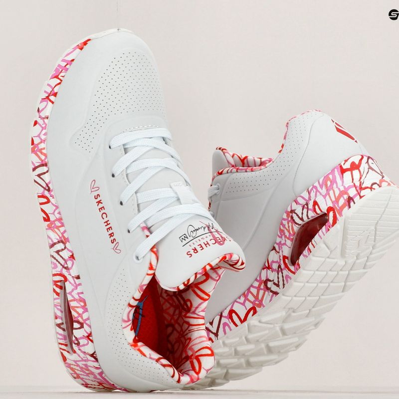 SKECHERS Uno Loving Love women's shoes white/red/pink mesh 10