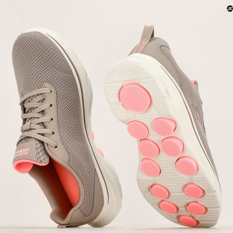 Women's SKECHERS Go Walk 7 Clear Path taupe/pink shoes 10