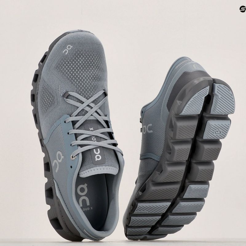 Men's On Cloud X 3 mist/rock running shoes 11