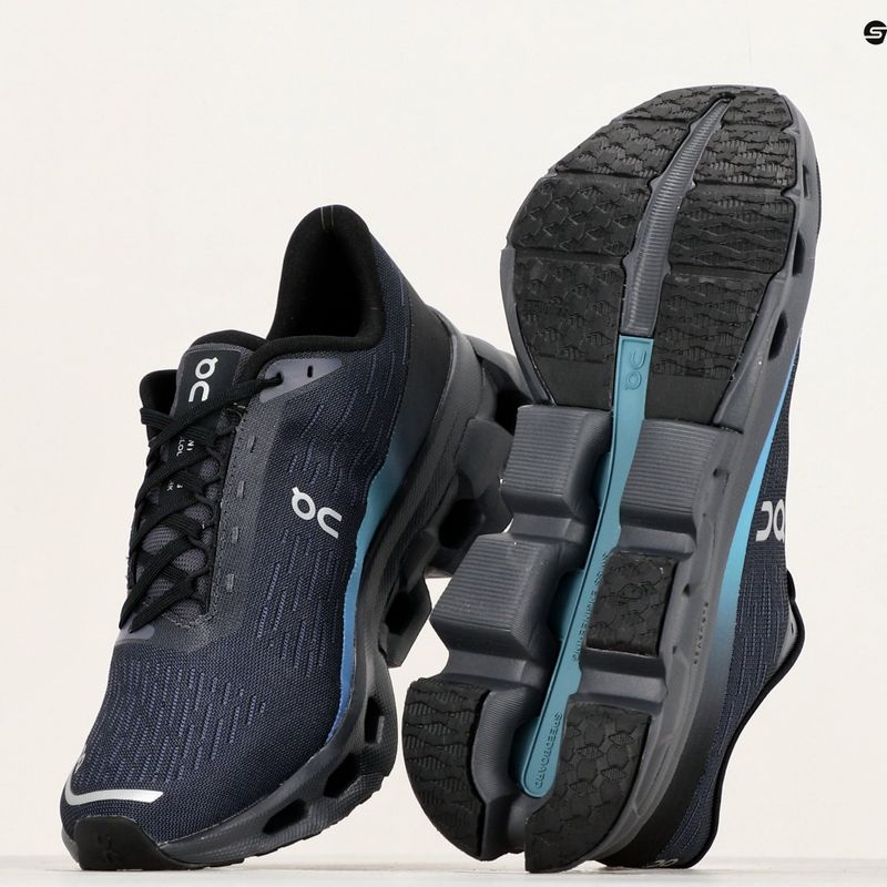 Women's On Running Cloudspark black/blueberry running shoes 9
