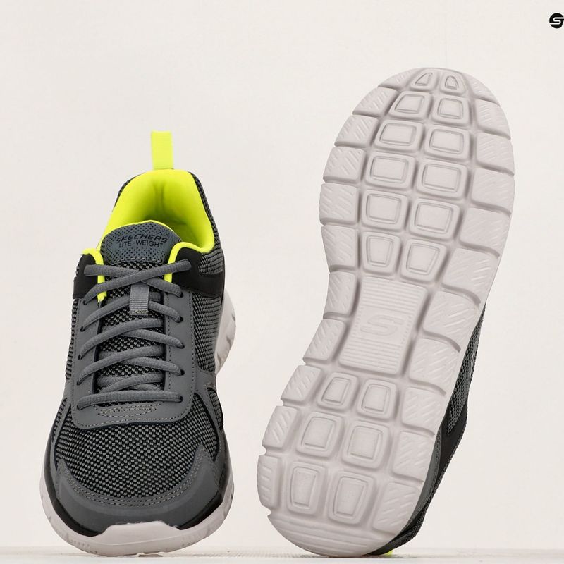 SKECHERS Track Bucolo men's shoes charcoal/white/lime 9