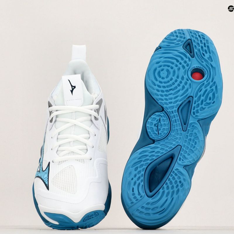 Men's volleyball shoes Mizuno Wave Momentum 3 white/sailor blue/silver 10