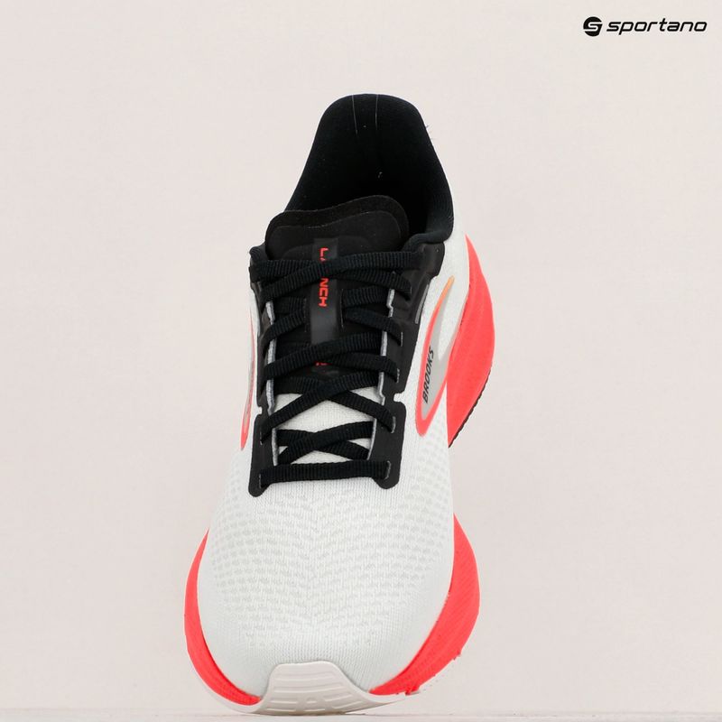 Brooks Launch 10 men's running shoes white/black/fiery coral 9