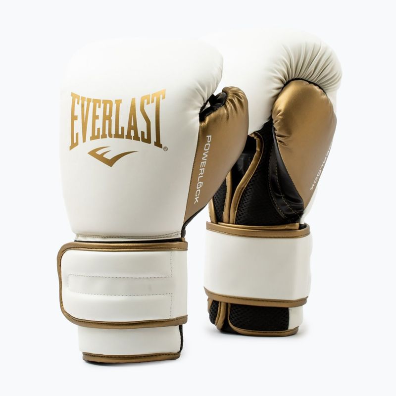 Everlast Powerlock 2 white/gold boxing gloves