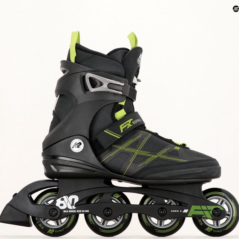 Men's roller skates K2 F.I.T. 80 Pro black/olive 6