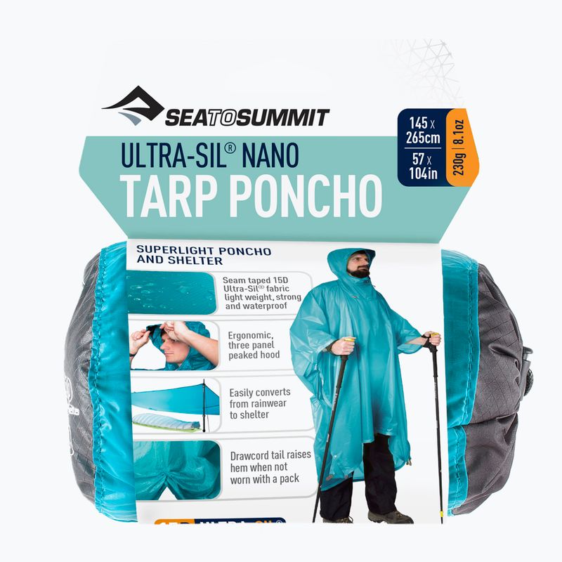 Sea to Summit Ultra-Sil Nano Tarp rain poncho blue APONCHO15DBL 5