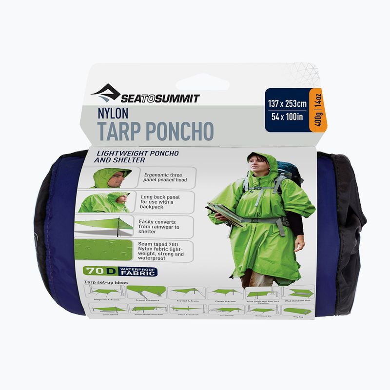 Sea to Summit Nylon Tarp rain poncho blue APONCHOBL