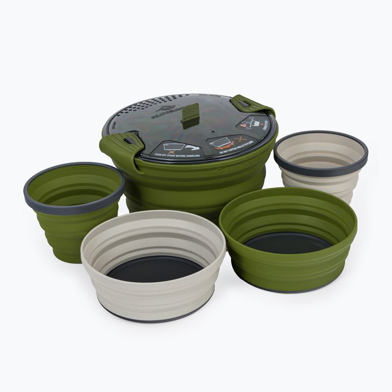 Sea to Summit X-Set 5pc collapsible dinnerware set. AXSET31OL