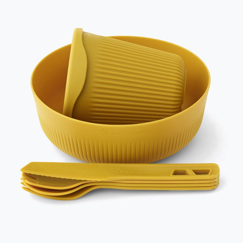 Travel tableware set Sea to Summit Passage Dinnerware arrowwood yellow