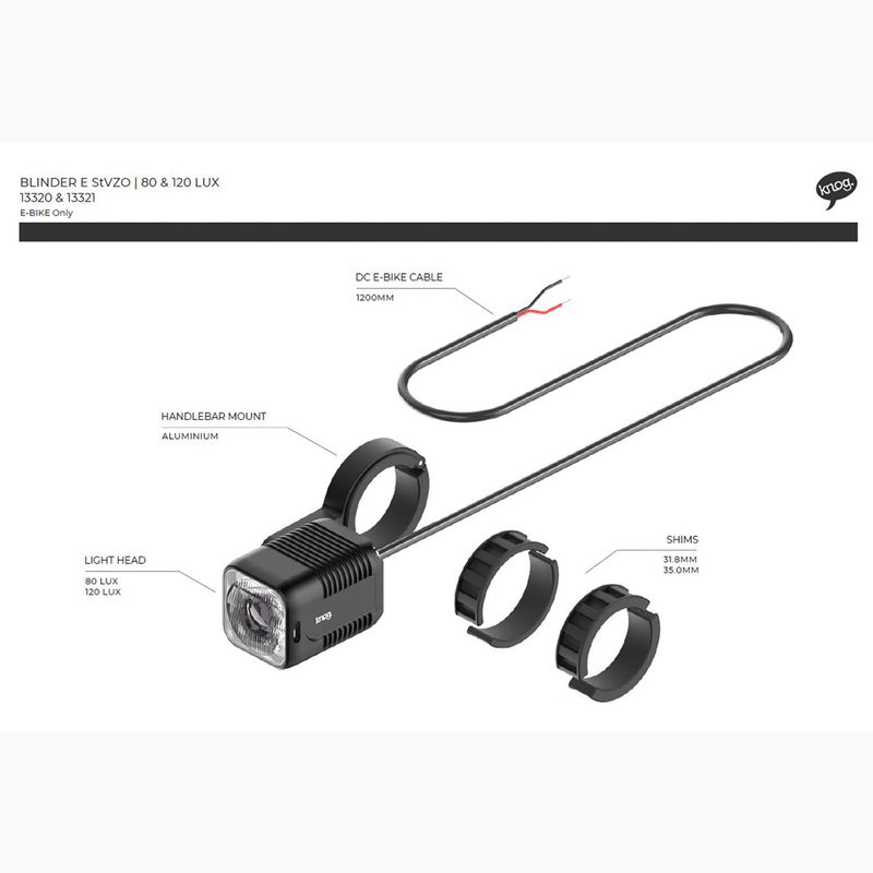 Knog Blinder E 80 Lux StVZO front bike light black 4
