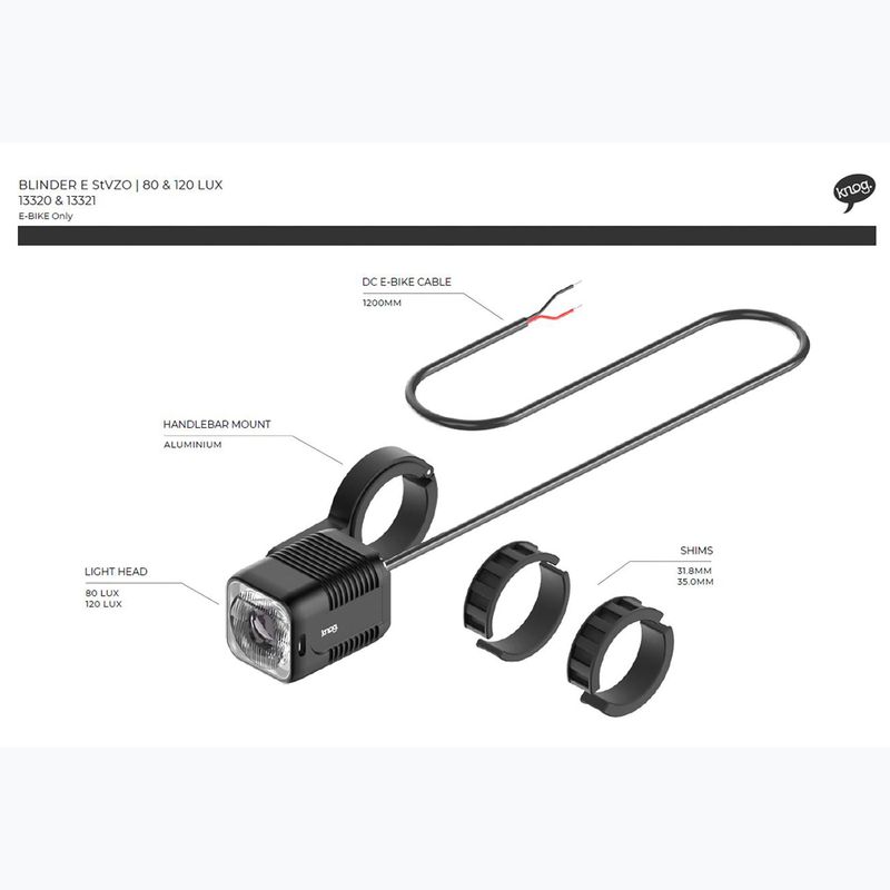 Knog Blinder E 120 Lux StVZO front bike light black 4