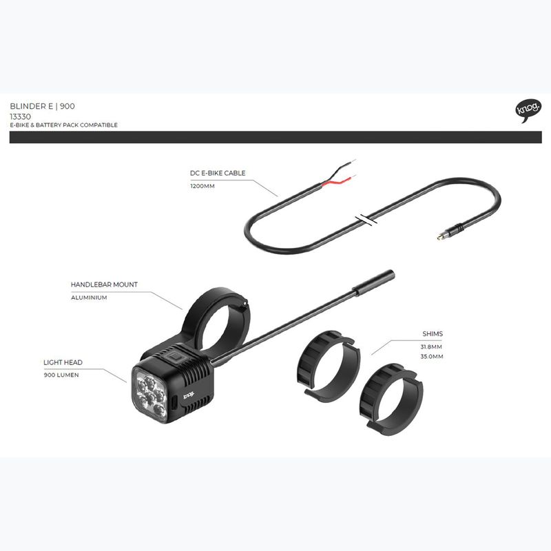Knog Blinder E 900 front bike light black 4