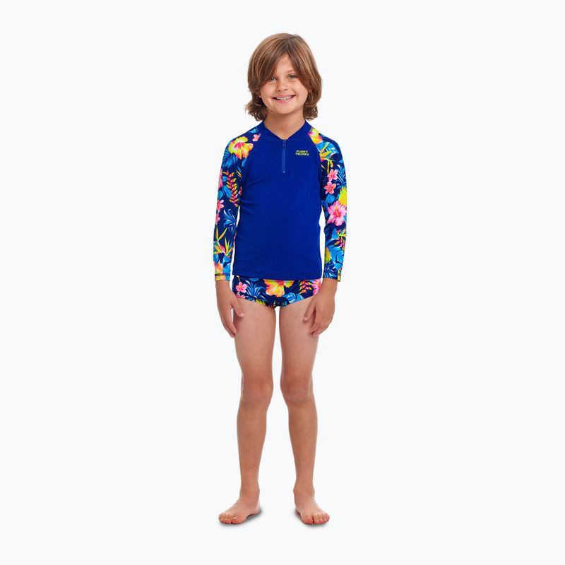 Children's Funky Trunks Zippy Rash Vest Swim Shirt in bloom 2