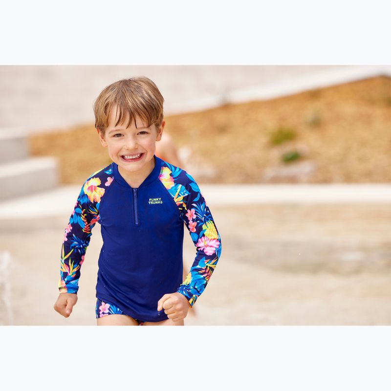 Children's Funky Trunks Zippy Rash Vest Swim Shirt in bloom 6