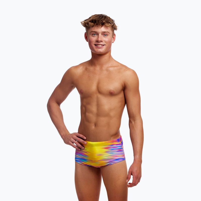 Children's swimming boxers Funky Trunks Sidewinder Trunks darkinjung sunset