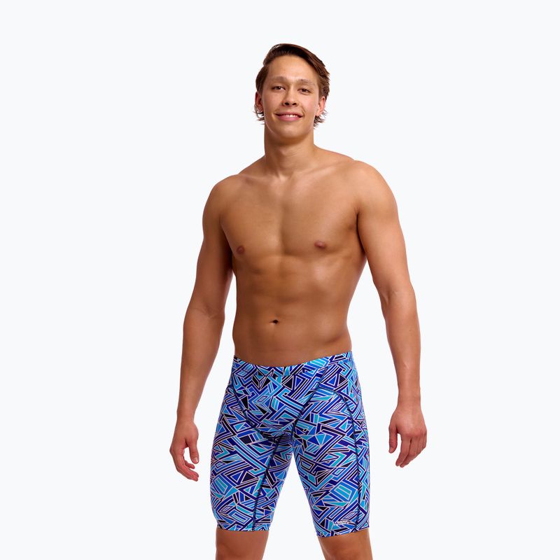 Men's swim jammers Funky Trunks Training Jammers blue bits 2