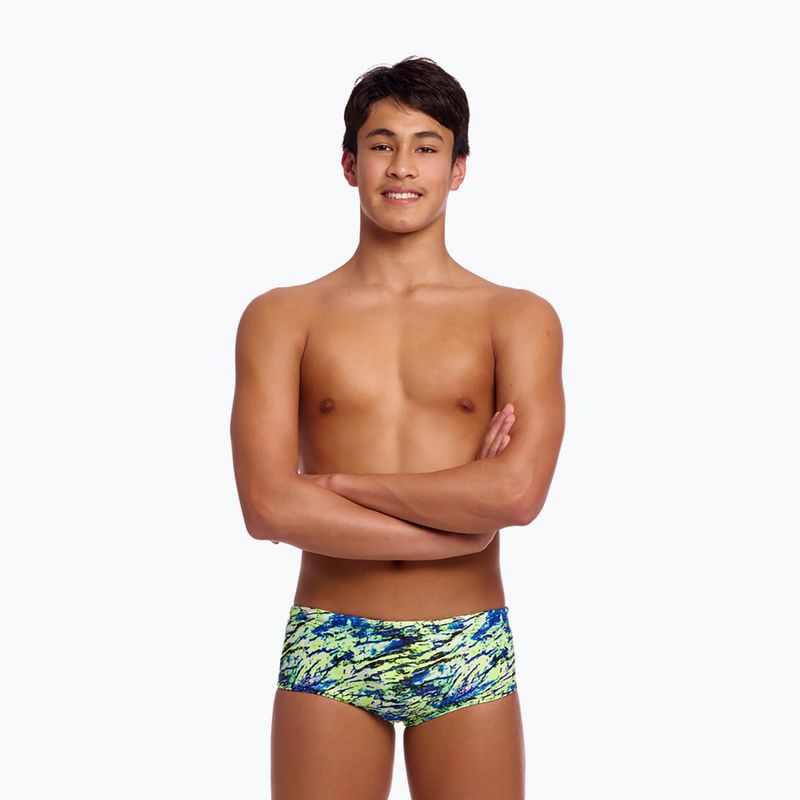 Children's swim trunks Funky Trunks Sidewinder Trunks scaled black