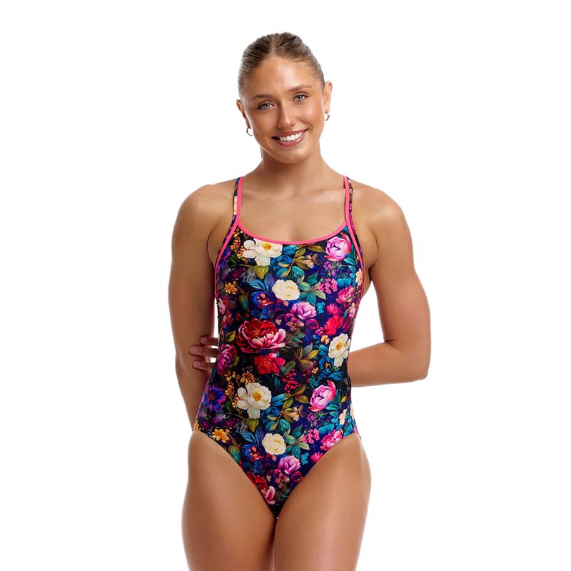 Ladies' one-piece swimsuit Funkita Diamond Back One Piece bed of roses 2