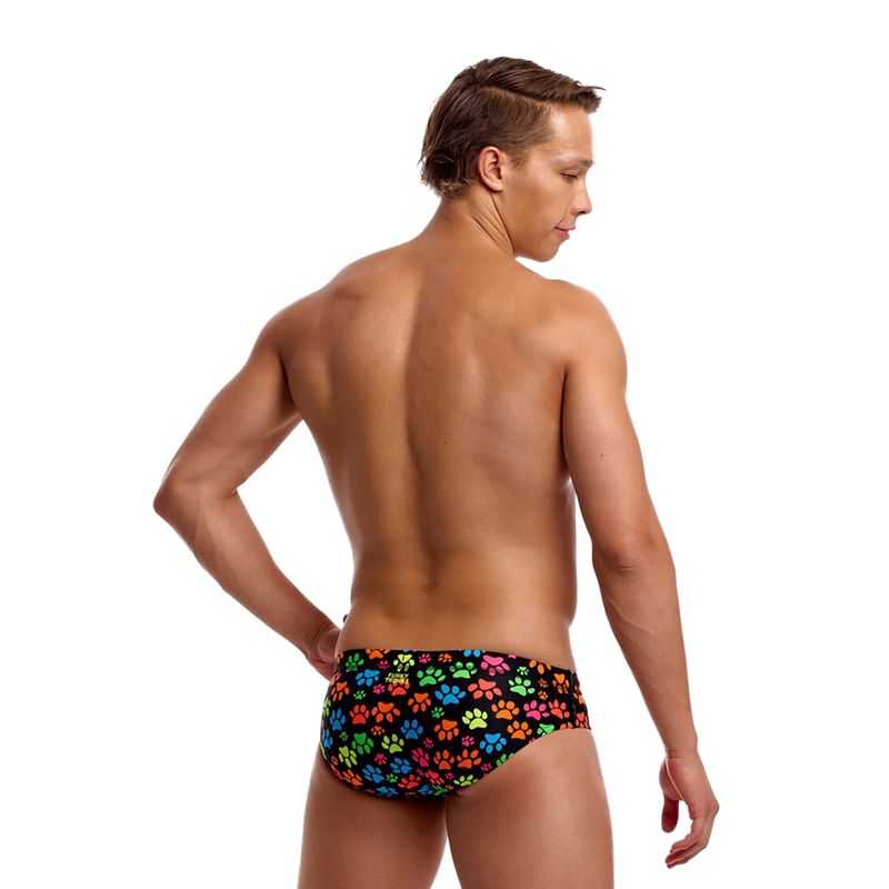 Men's swim briefs Funky Trunks Seamed Briefs pawsome 3