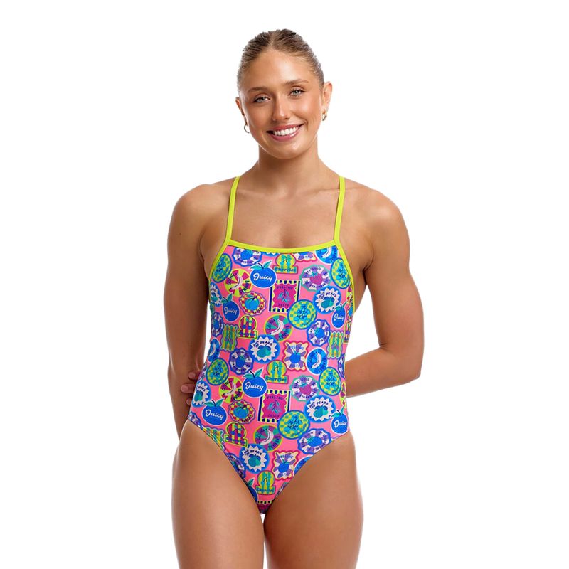 Ladies' one-piece swimsuit Funkita Tie Me Tight One Piece zesty besty 2