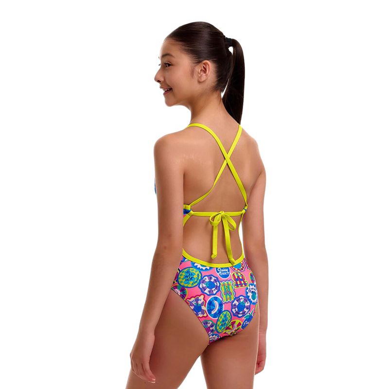 Children's one-piece swimsuit Funkita Tie Me Tight One Piece zesty besty 3
