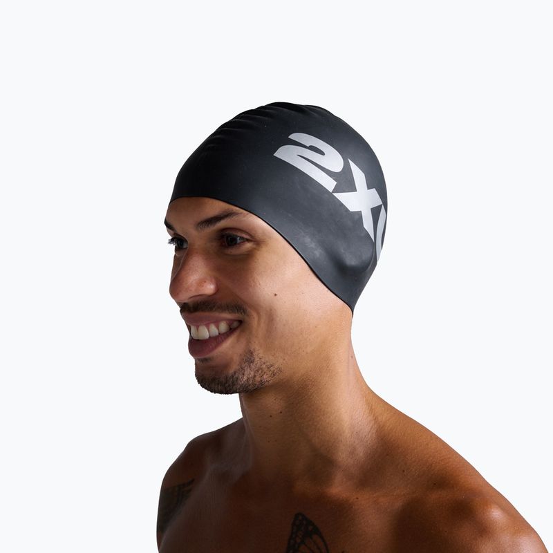 2XU Silicone swimming cap black/black 4