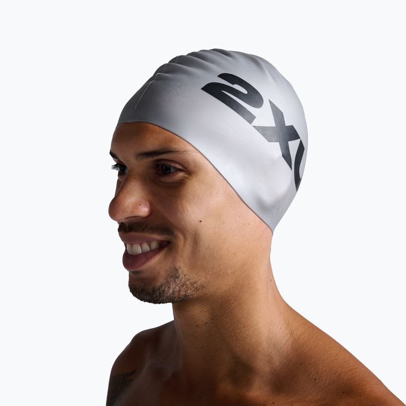 2XU Silicone silver/silver swimming cap 3