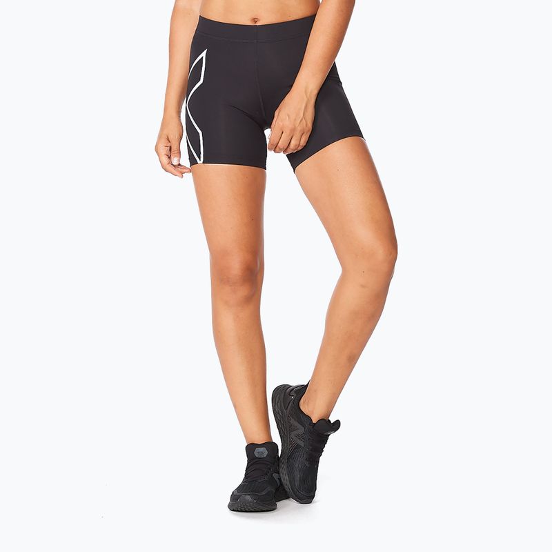 Women's training shorts 2XU Core Compression 5" black/silver WA4481B